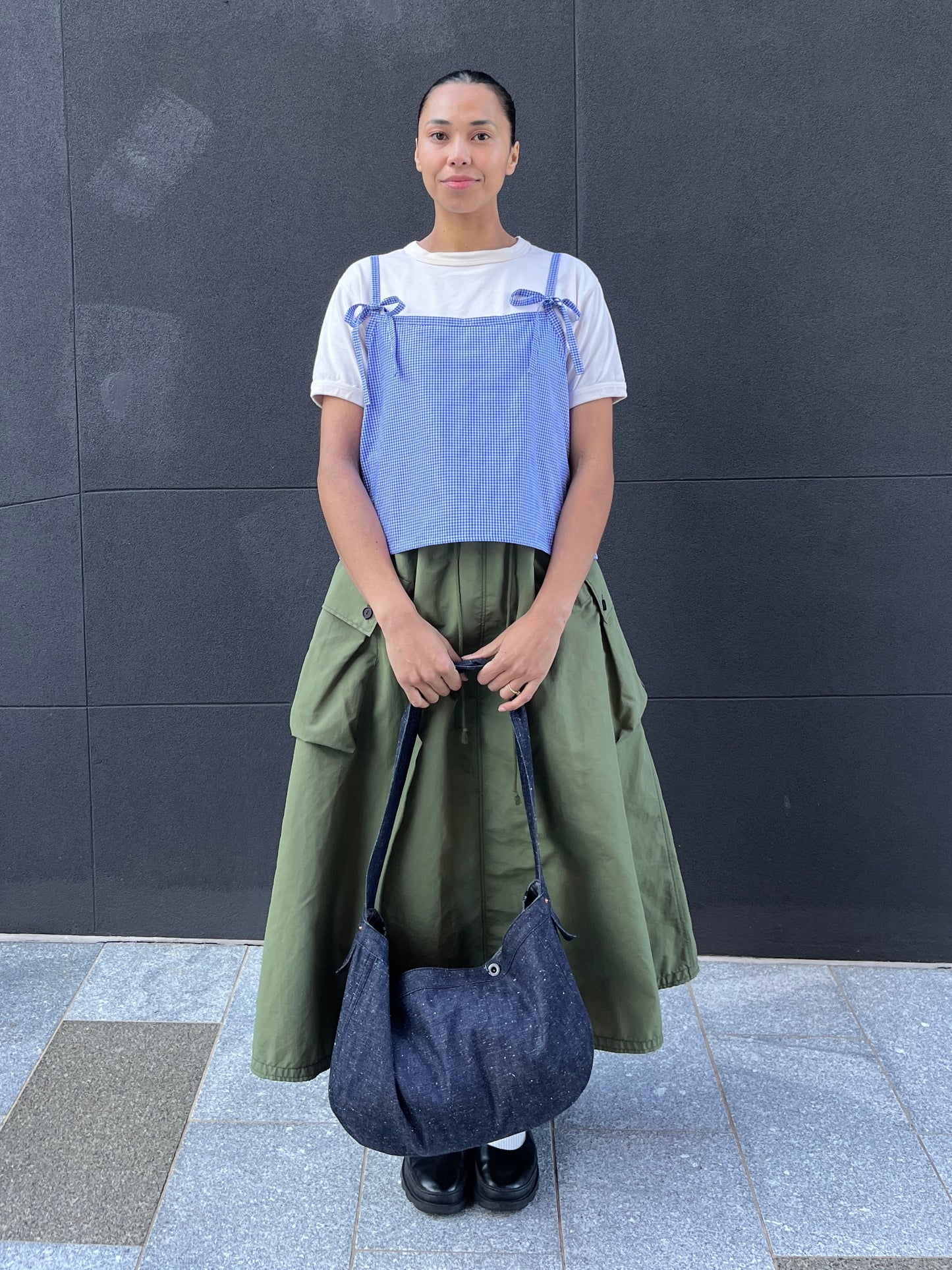 Patchwork Bow Top - Blue Gingham