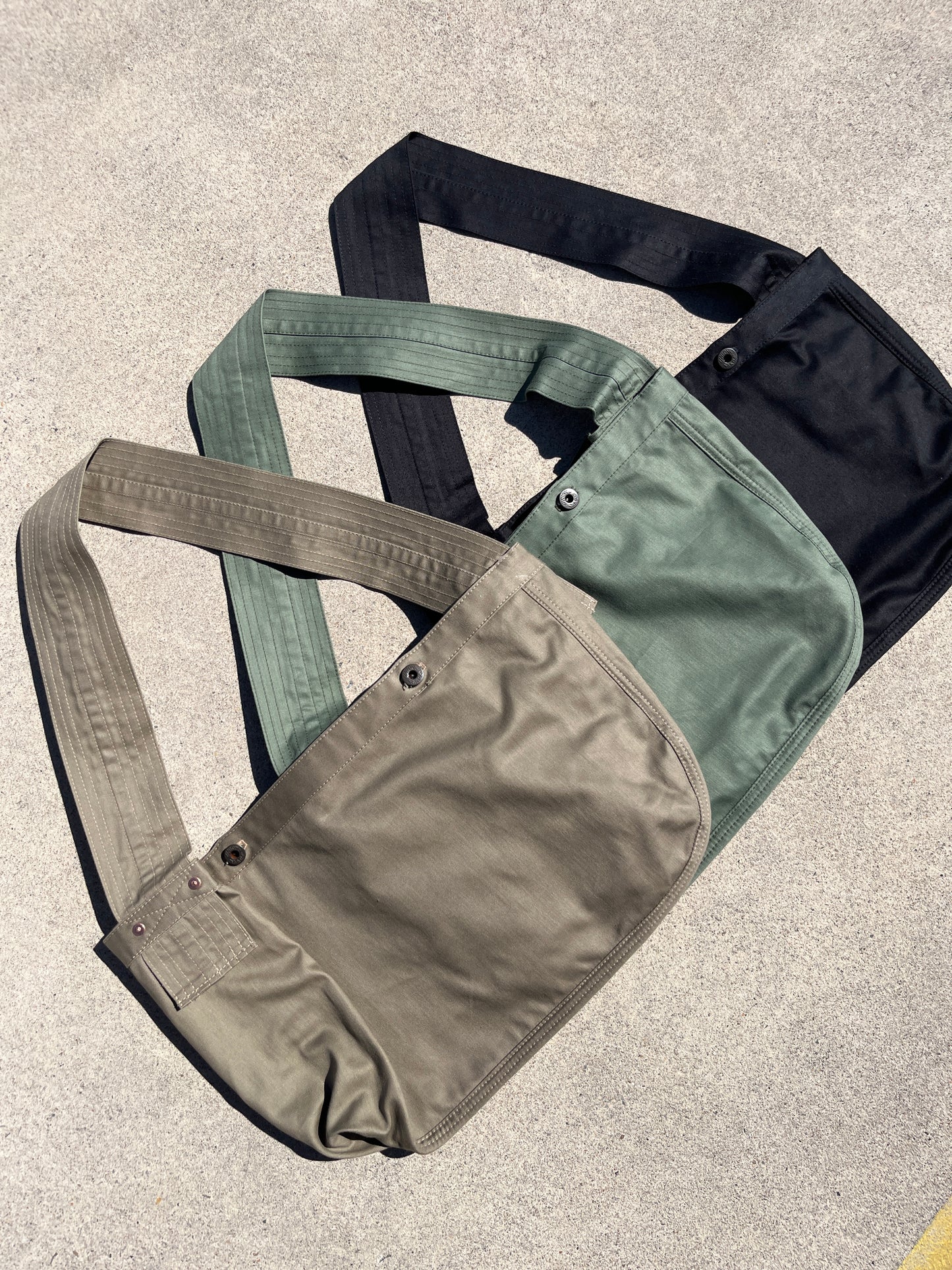 Newspaper Bag - Khaki Sateen Twill