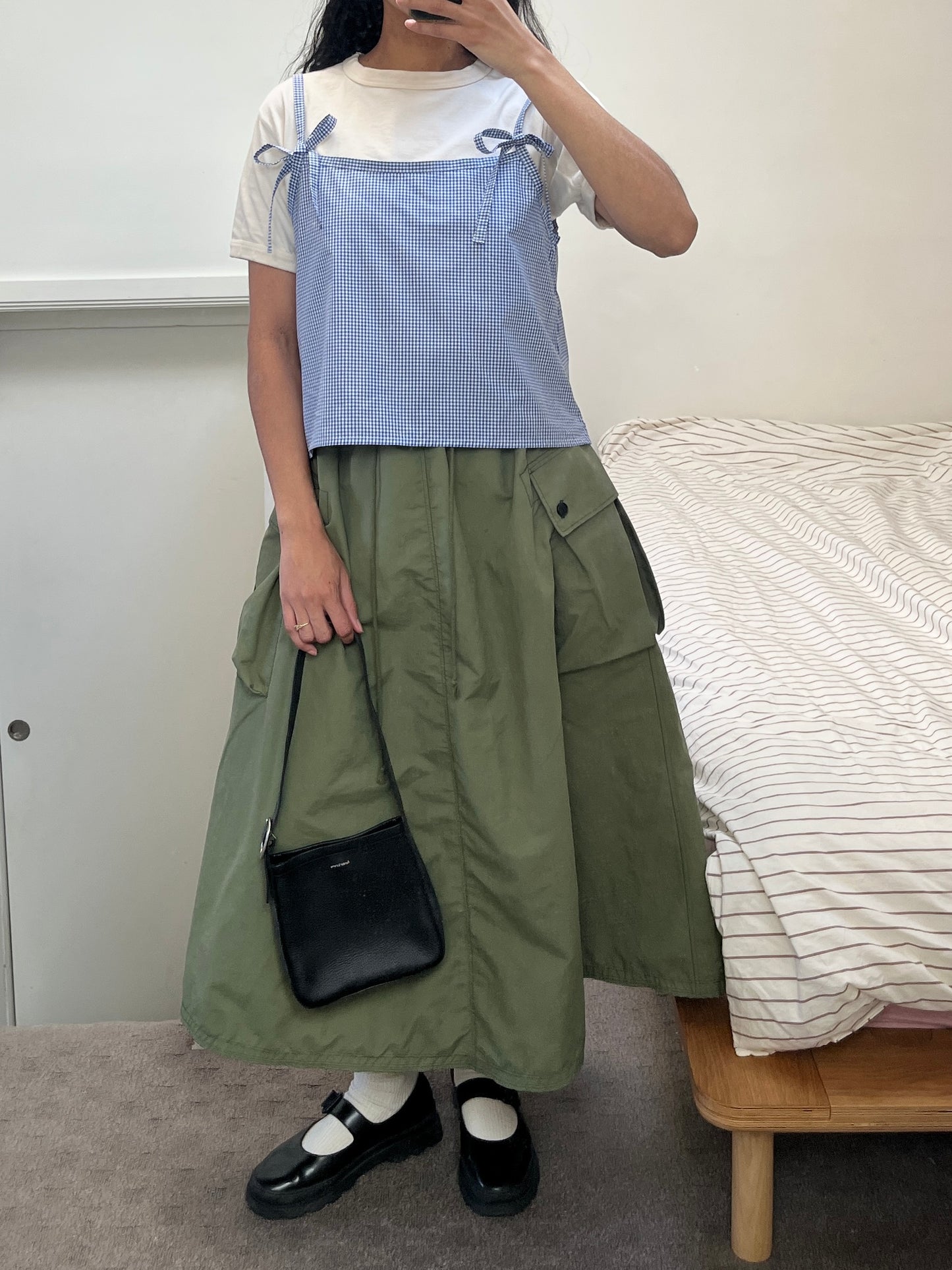 Patchwork Bow Top - Blue Gingham