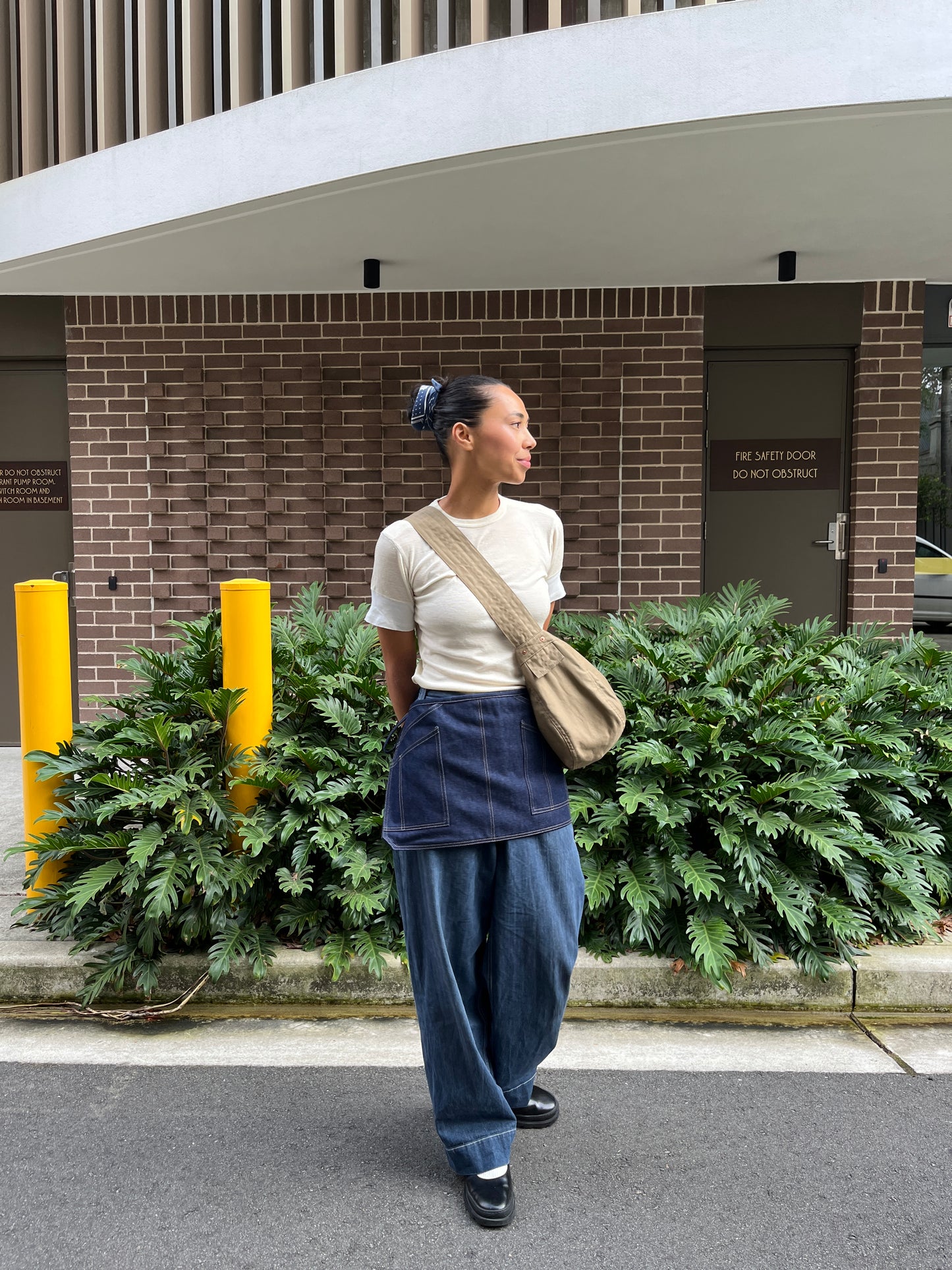 Newspaper Bag - Khaki Sateen Twill