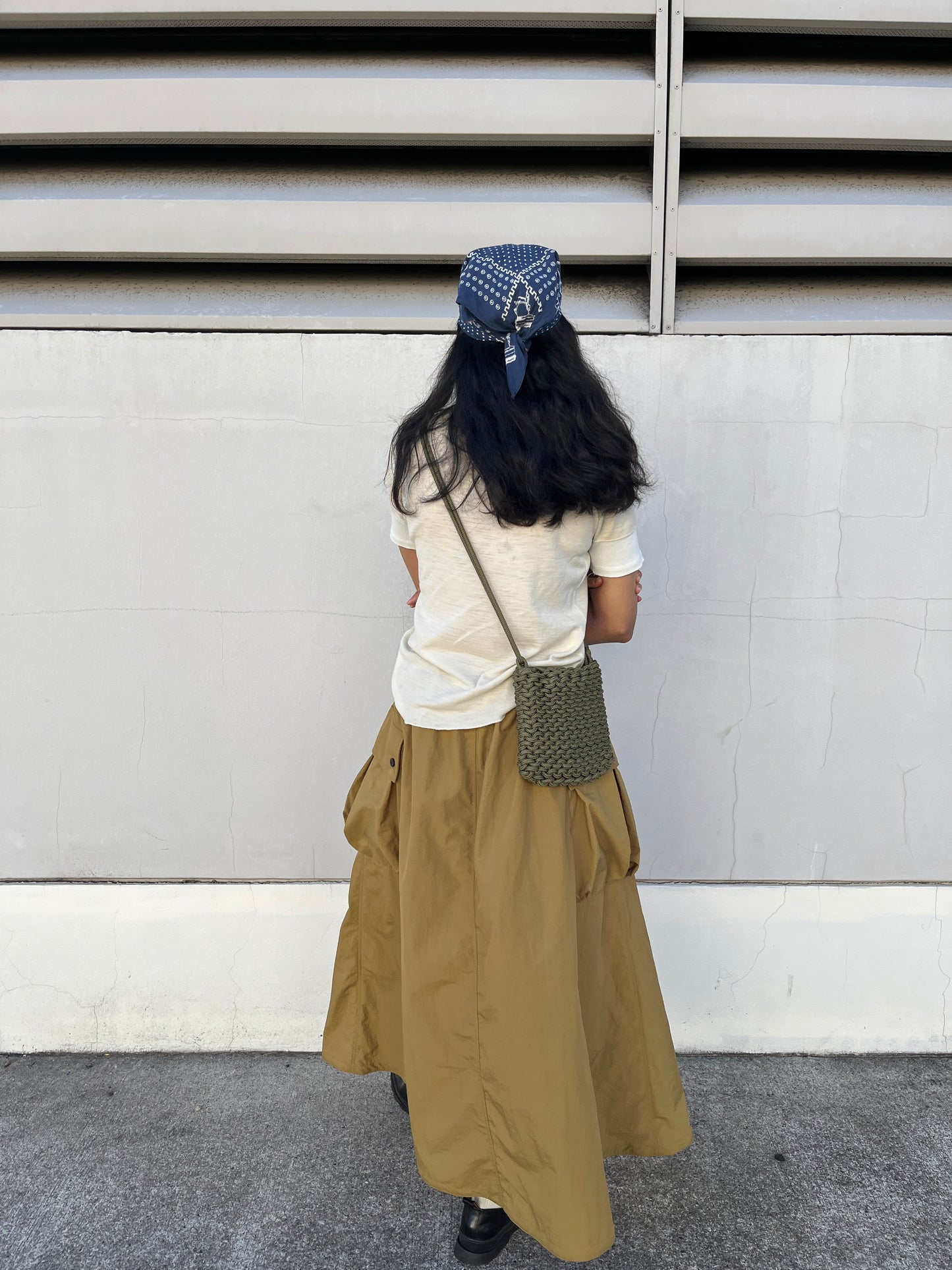 Pleated Pocket Skirt - Khaki Ripstop