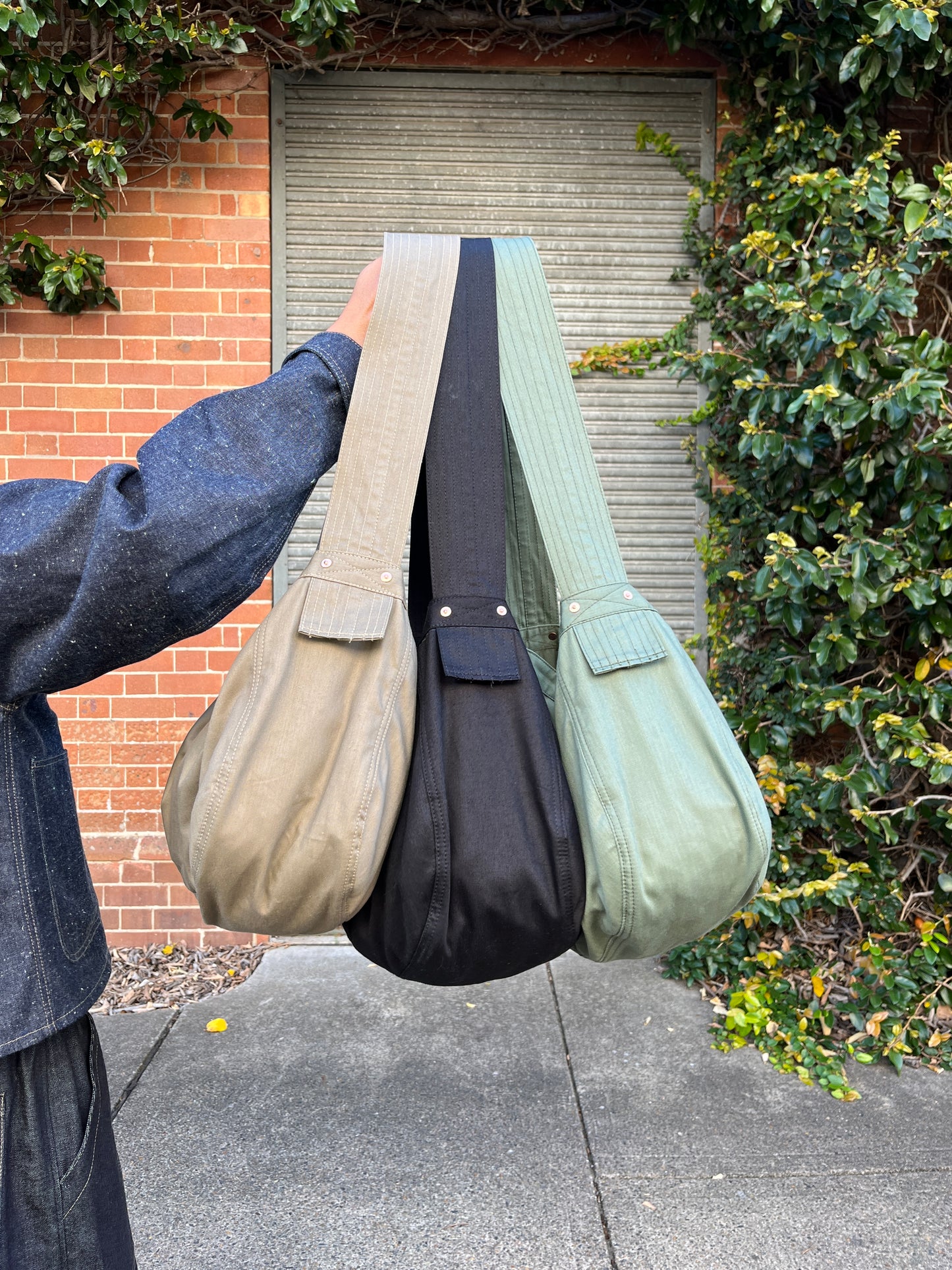 Newspaper Bag - Khaki Sateen Twill