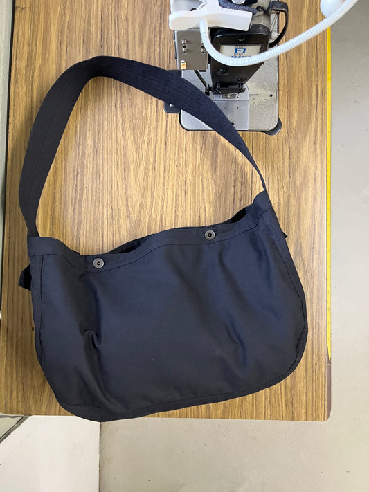 Newspaper Bag  - Black Canvas