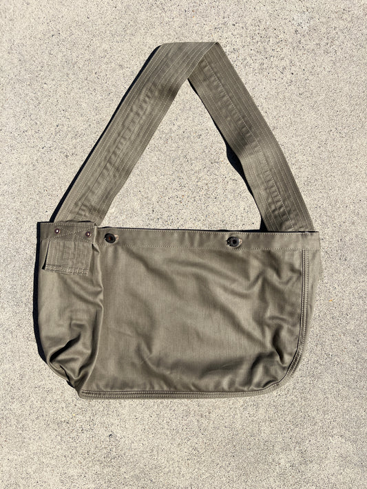 Newspaper Bag  - Khaki Sateen Twill