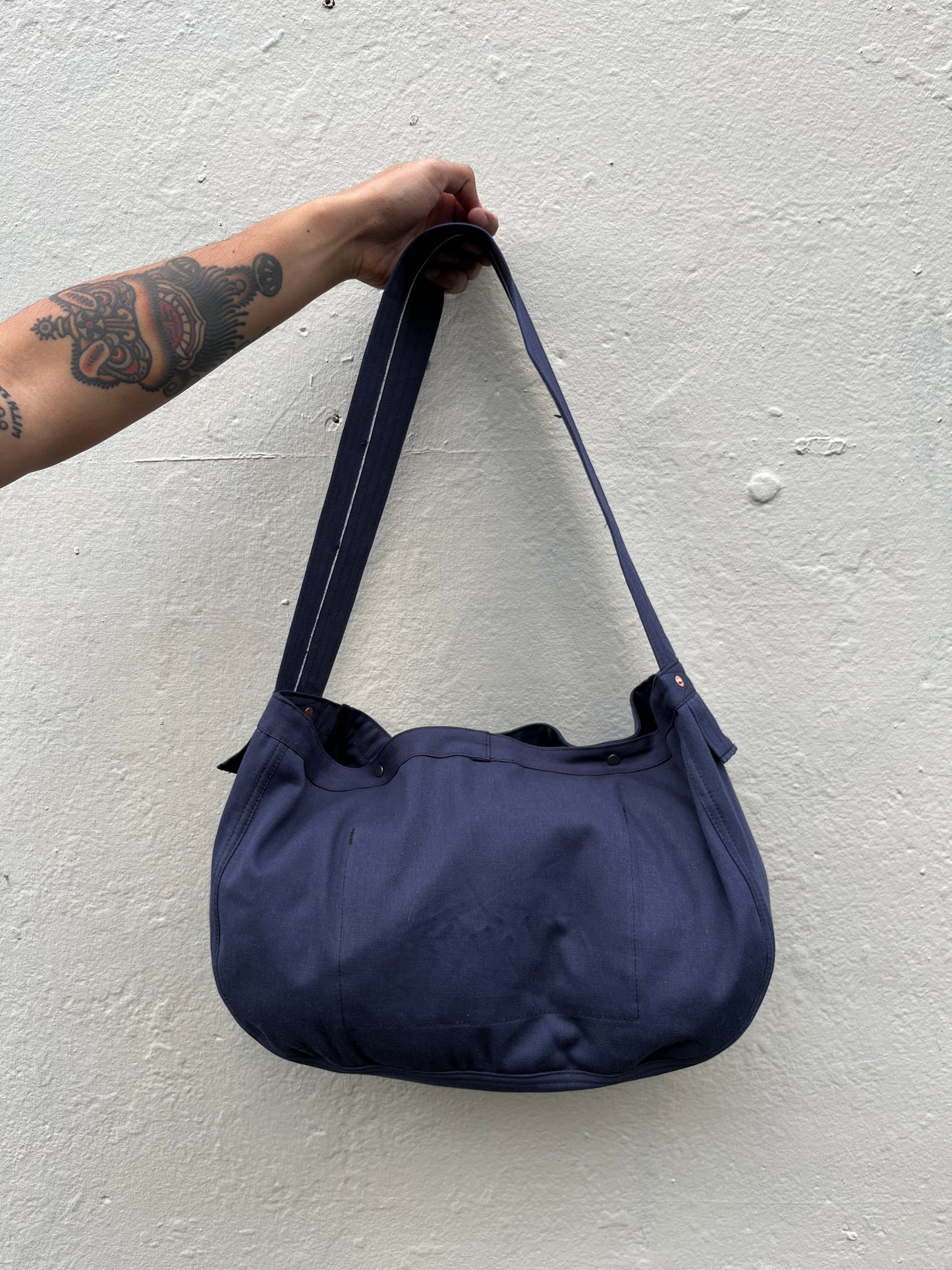 Newspaper Bag  - Navy Twill