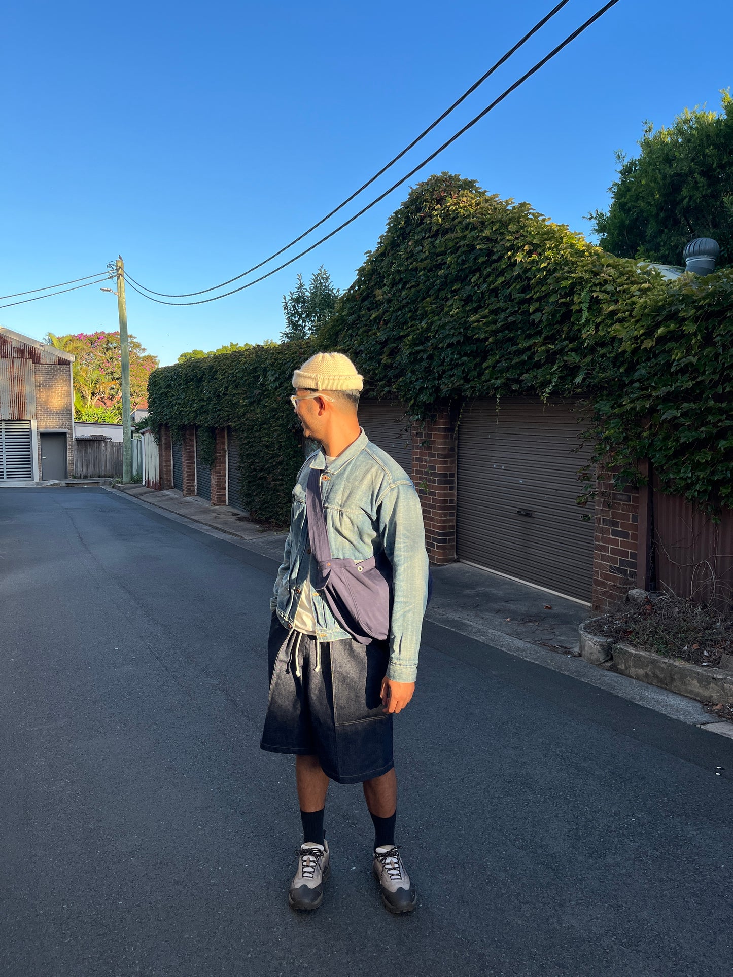 Newspaper Bag  - Navy Twill
