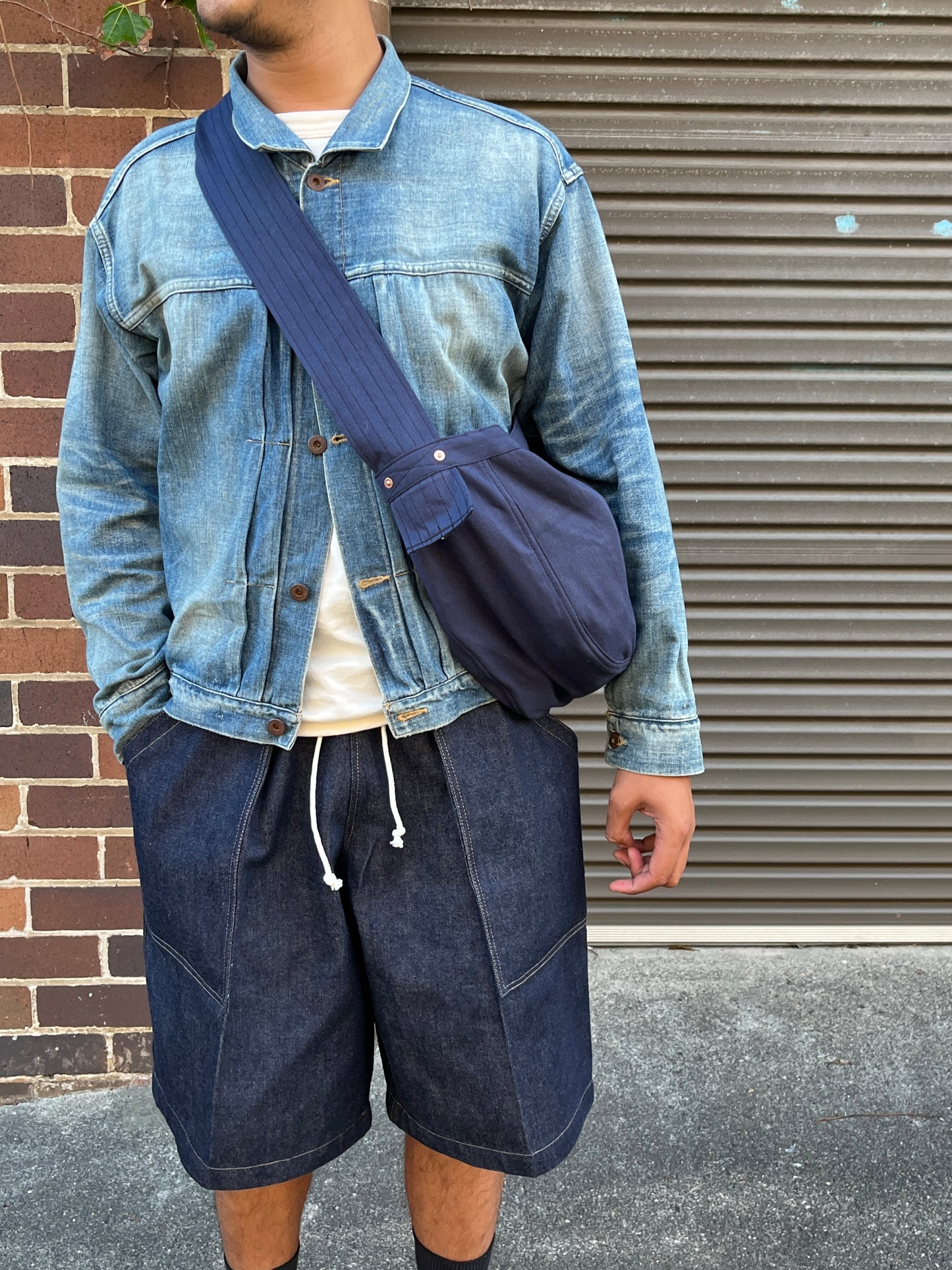 Newspaper Bag  - Navy Twill