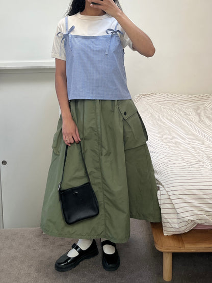 Patchwork Bow Top - Blue Gingham