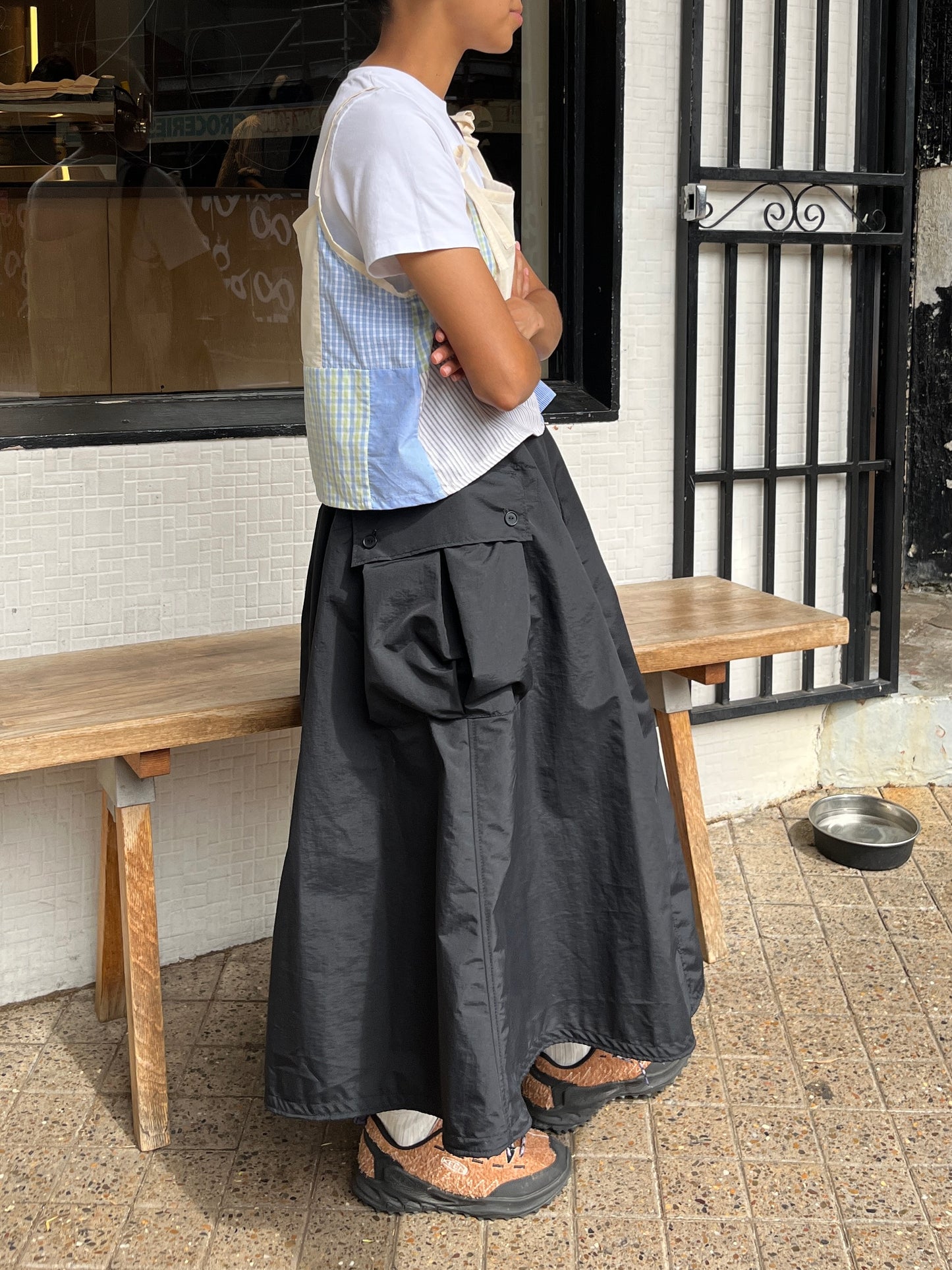 Pleated Pocket Skirt - Black