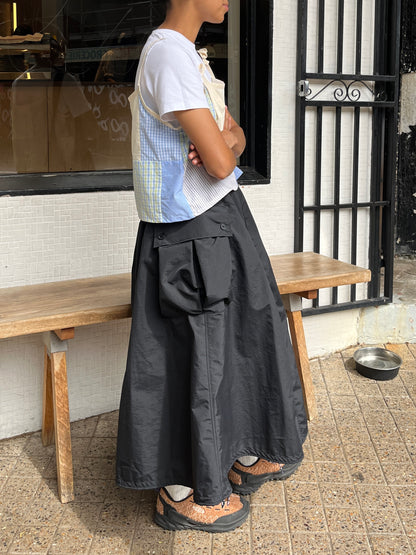 Pleated Pocket Skirt - Black