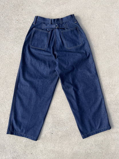Pleated Cinch Back Denim Jeans - 12oz Japanese Denim