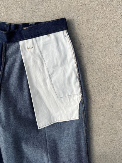 Pleated Cinch Back Denim Jeans - 12oz Japanese Denim