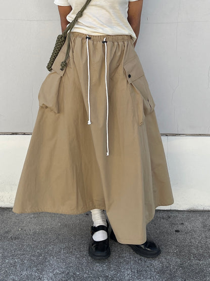 Pleated Pocket Skirt - Khaki