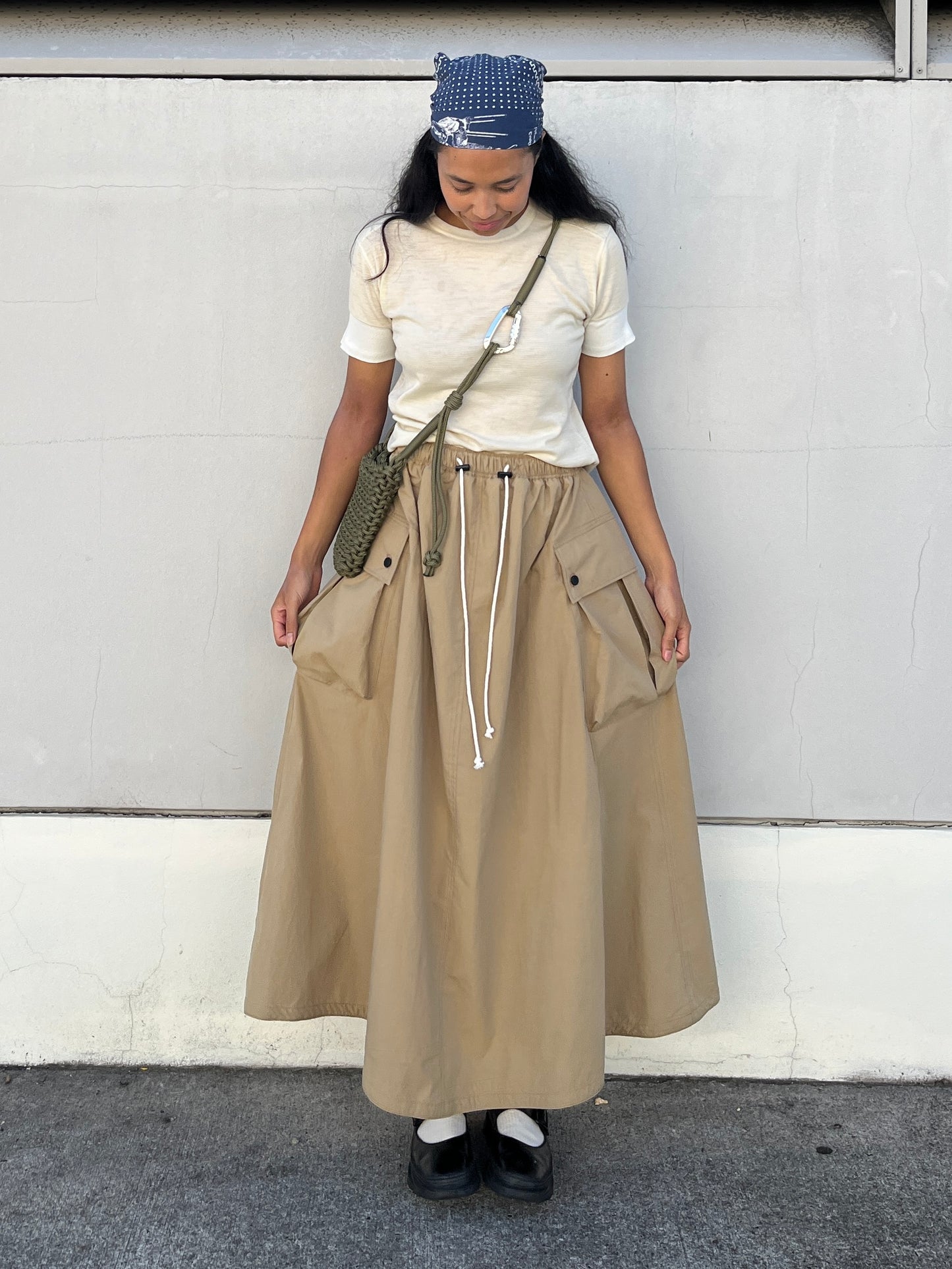 Pleated Pocket Skirt - Khaki