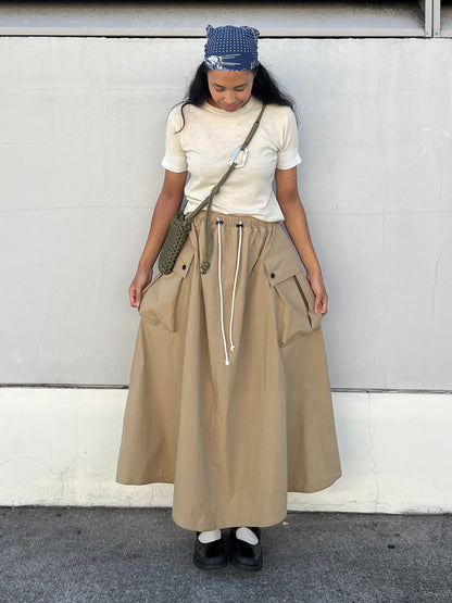 Pleated Pocket Skirt - Khaki