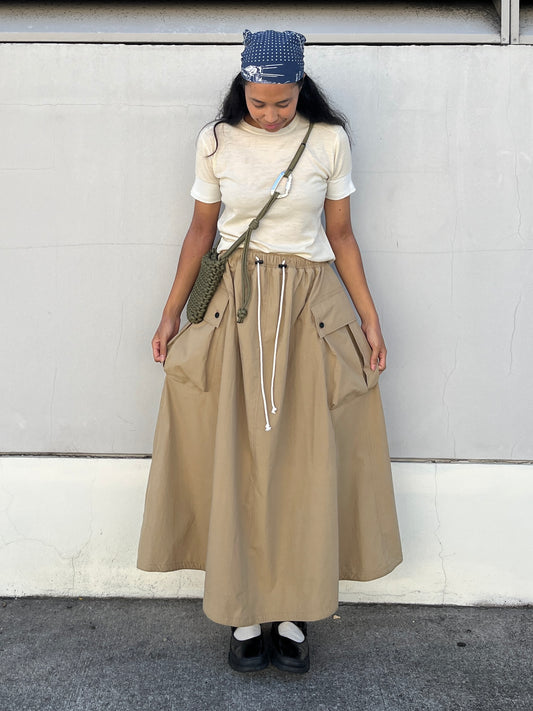 Pleated Pocket Skirt - Khaki