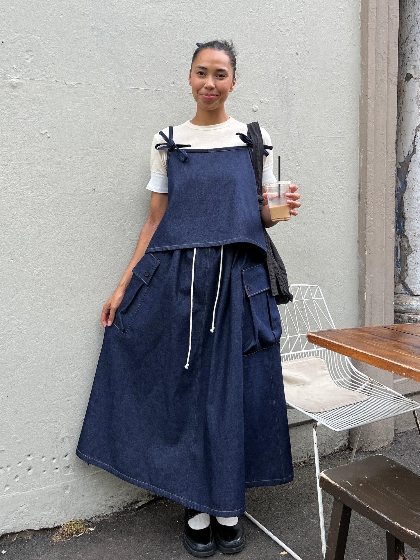 Pleated Pocket Skirt - Japanese Denim