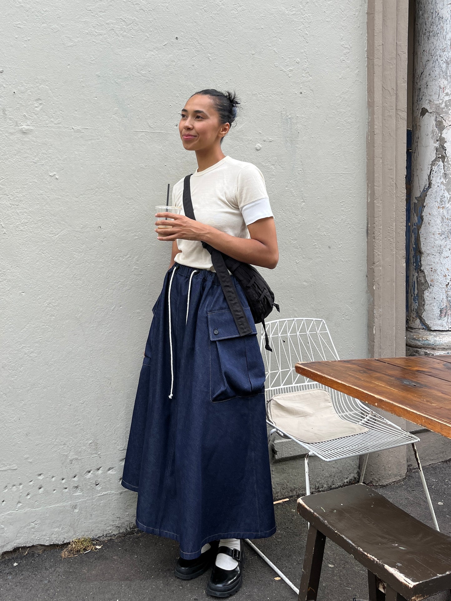 Pleated Pocket Skirt - Japanese Denim
