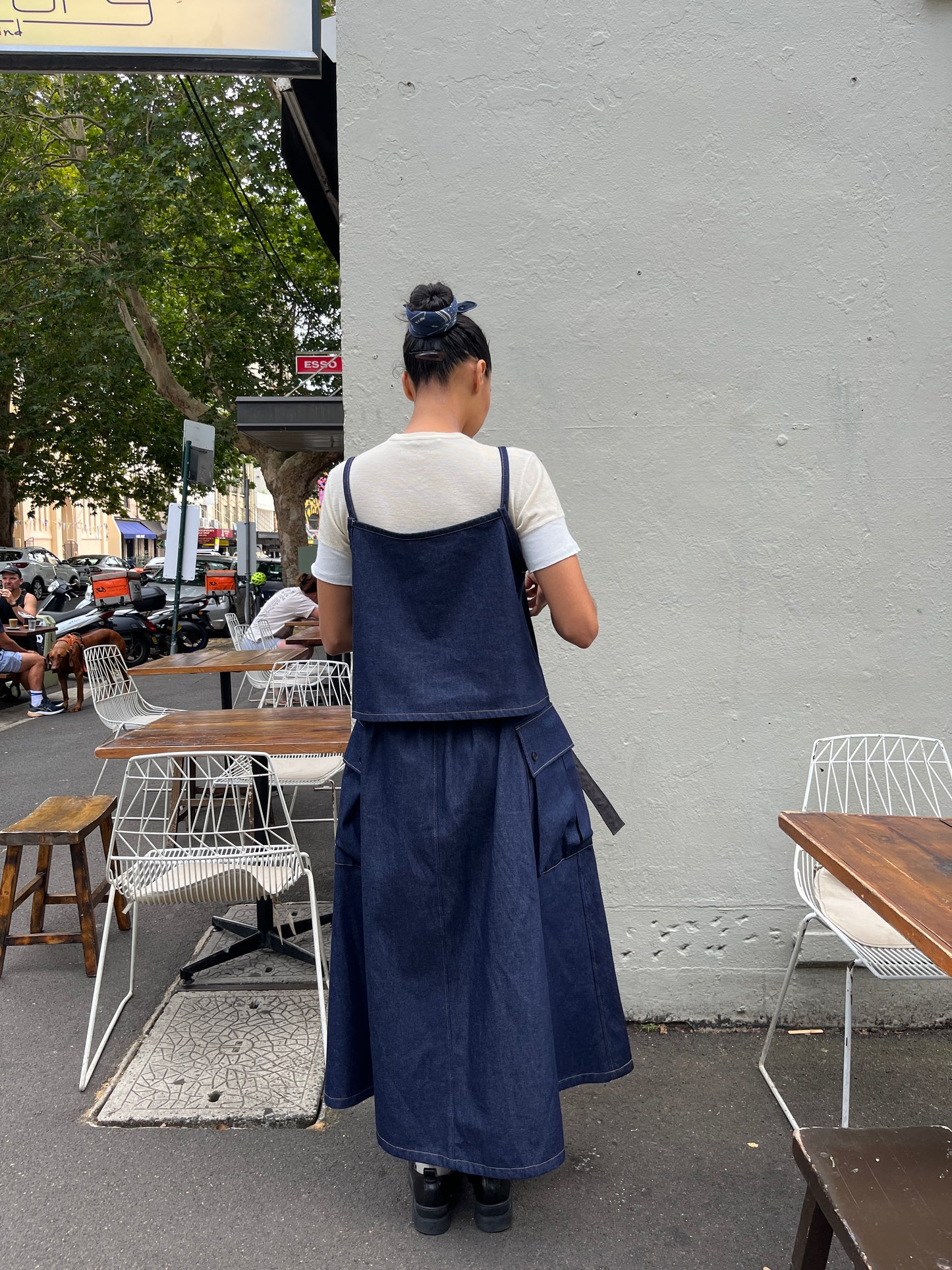 Pleated Pocket Skirt - Japanese Denim