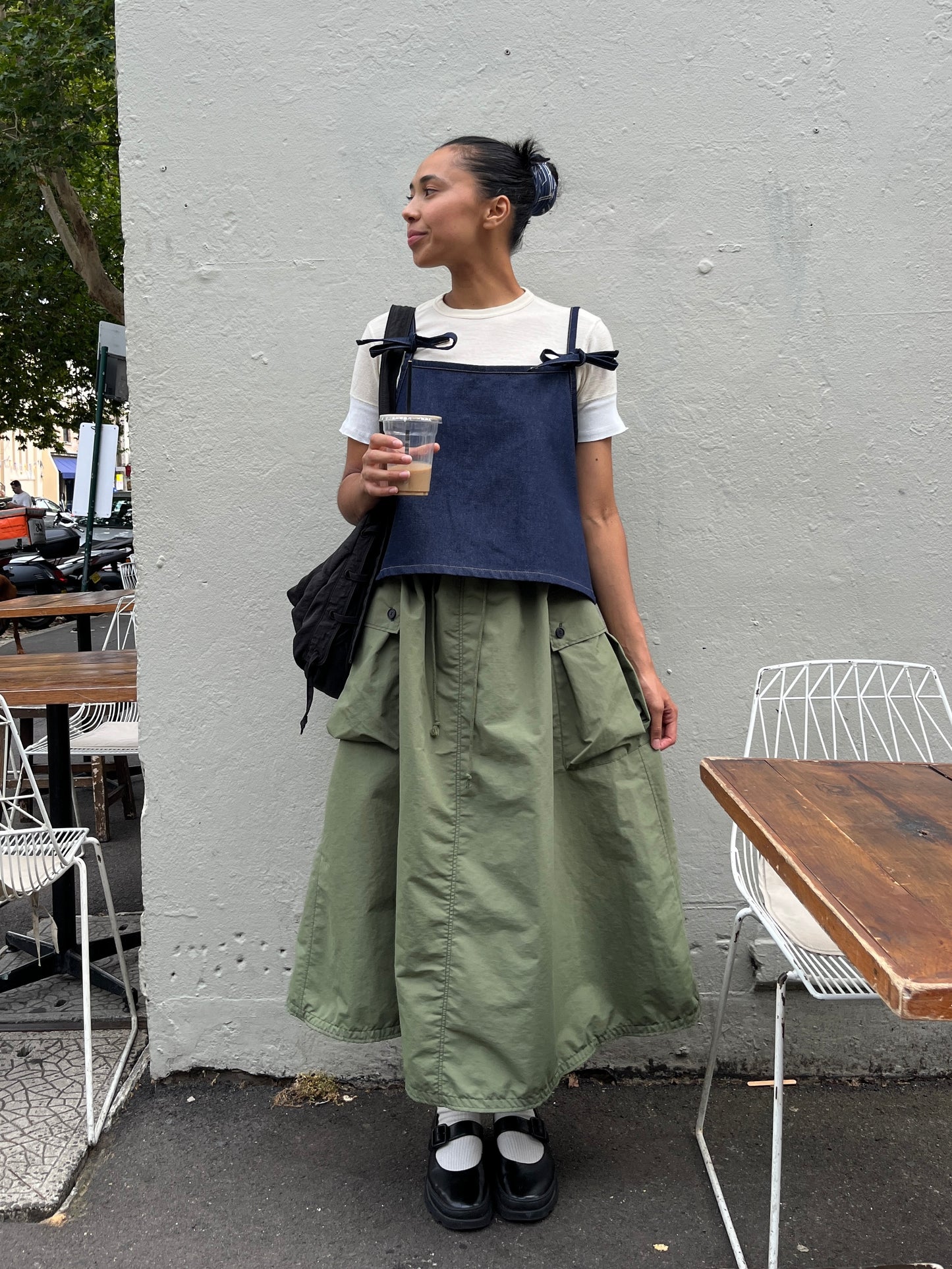 Pleated Pocket Skirt - Army Green