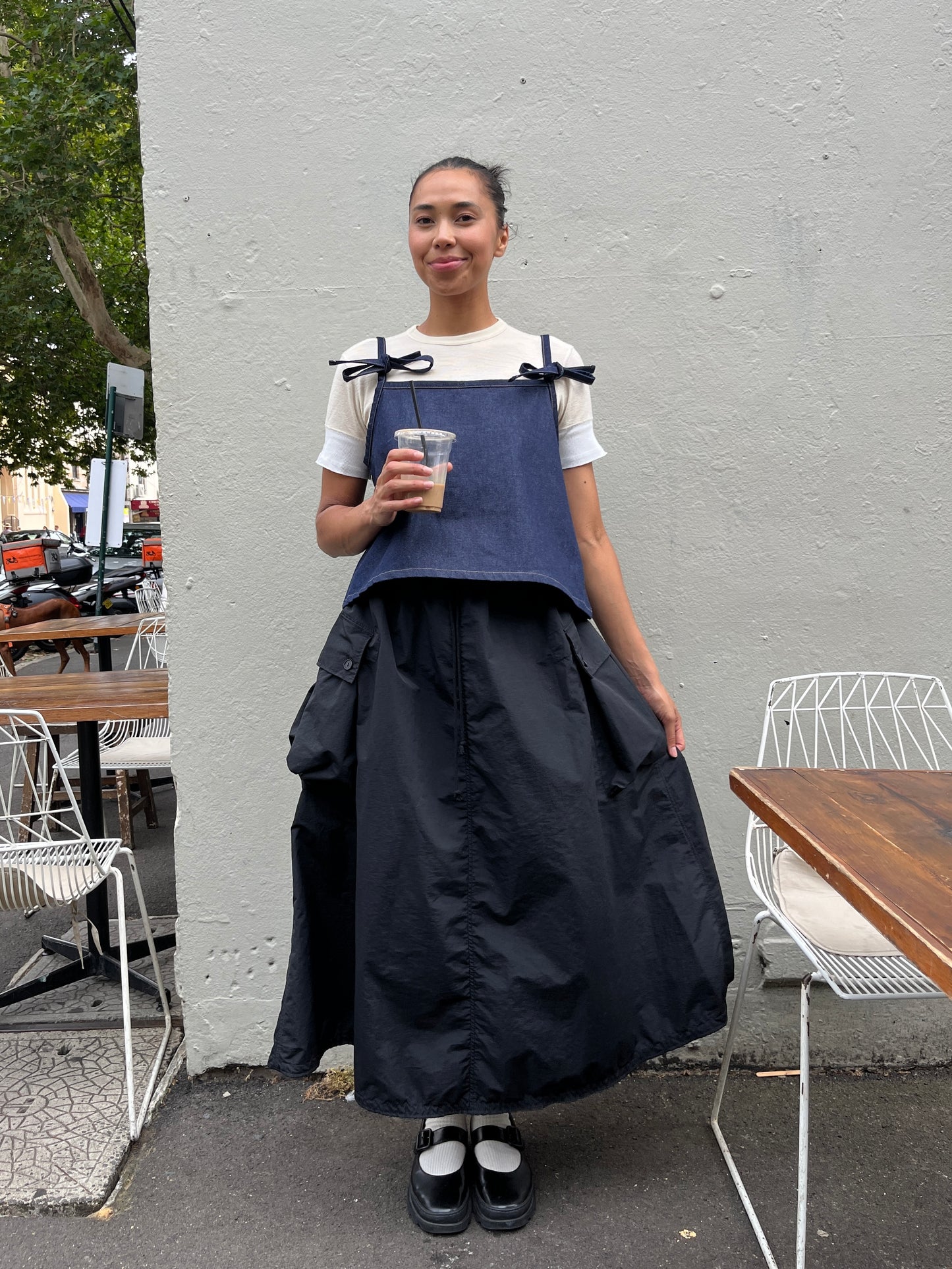 Pleated Pocket Skirt - Black