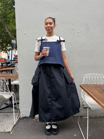 Pleated Pocket Skirt - Black