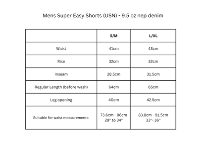 Super Easy Shorts (USN) - Japanese Nep Denim 9.5oz